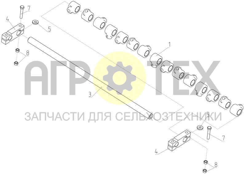 Труба пальчикового механизма (081.27.20.750) (№5 на схеме)